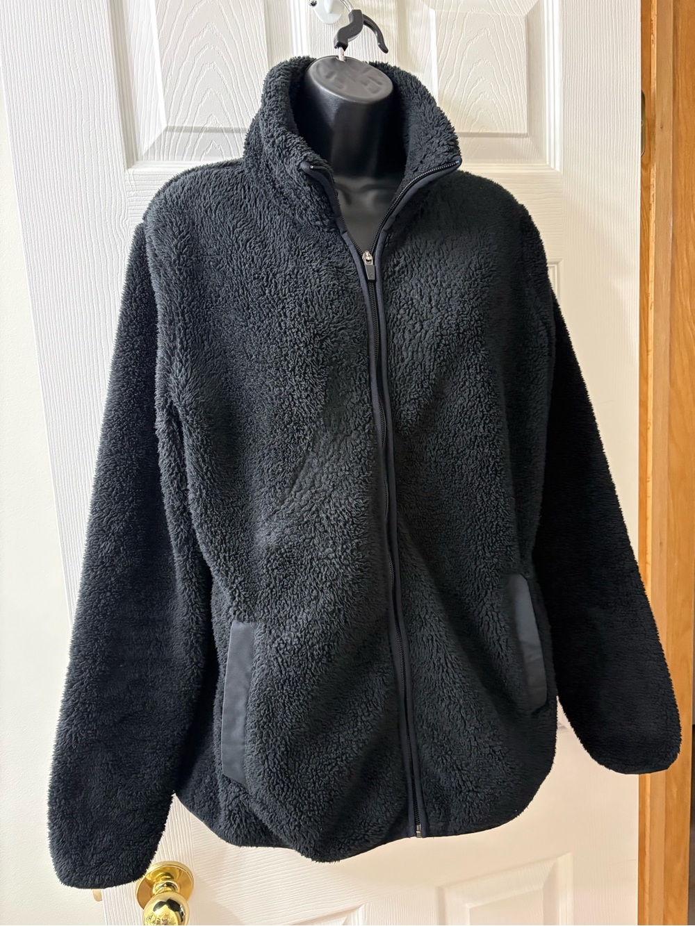 Women's Black Sherpa Full-Zip Jacket